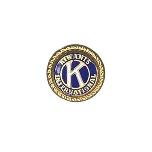 Vintage Kiwanis International Enamel Lapel Pin Stamped Blue and Gold Toned 3/8"